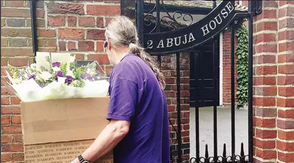 Foreigner Sends President Buhari Flower Bouquet At The Abuja House In London See Photo